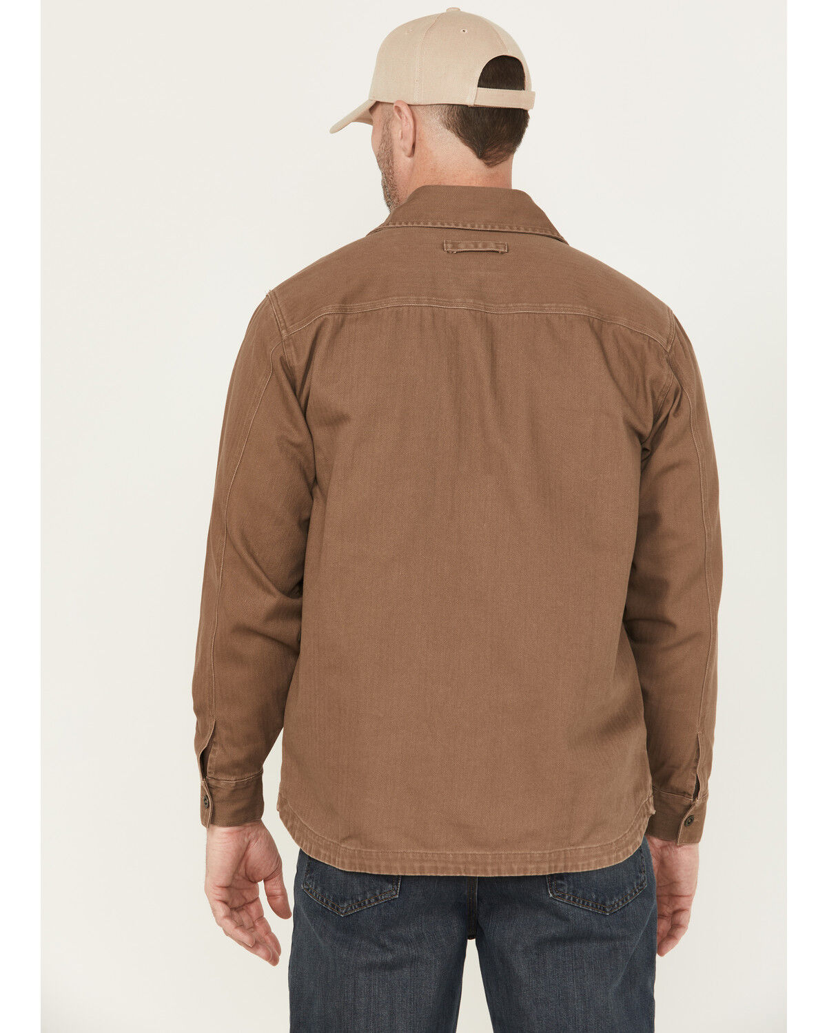 Image #4 - Thorogood Men's Stonewashed Herringbone Shirt Jacket, Lt Brown, hi-res