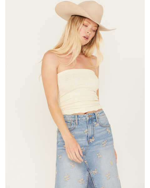 Free People Women's Love Letter Tube Top, Ivory, hi-res