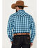 Image #4 - Rock 47 by Wrangler Men's Plaid Print Long Sleeve Western Snap Shirt, Blue, hi-res