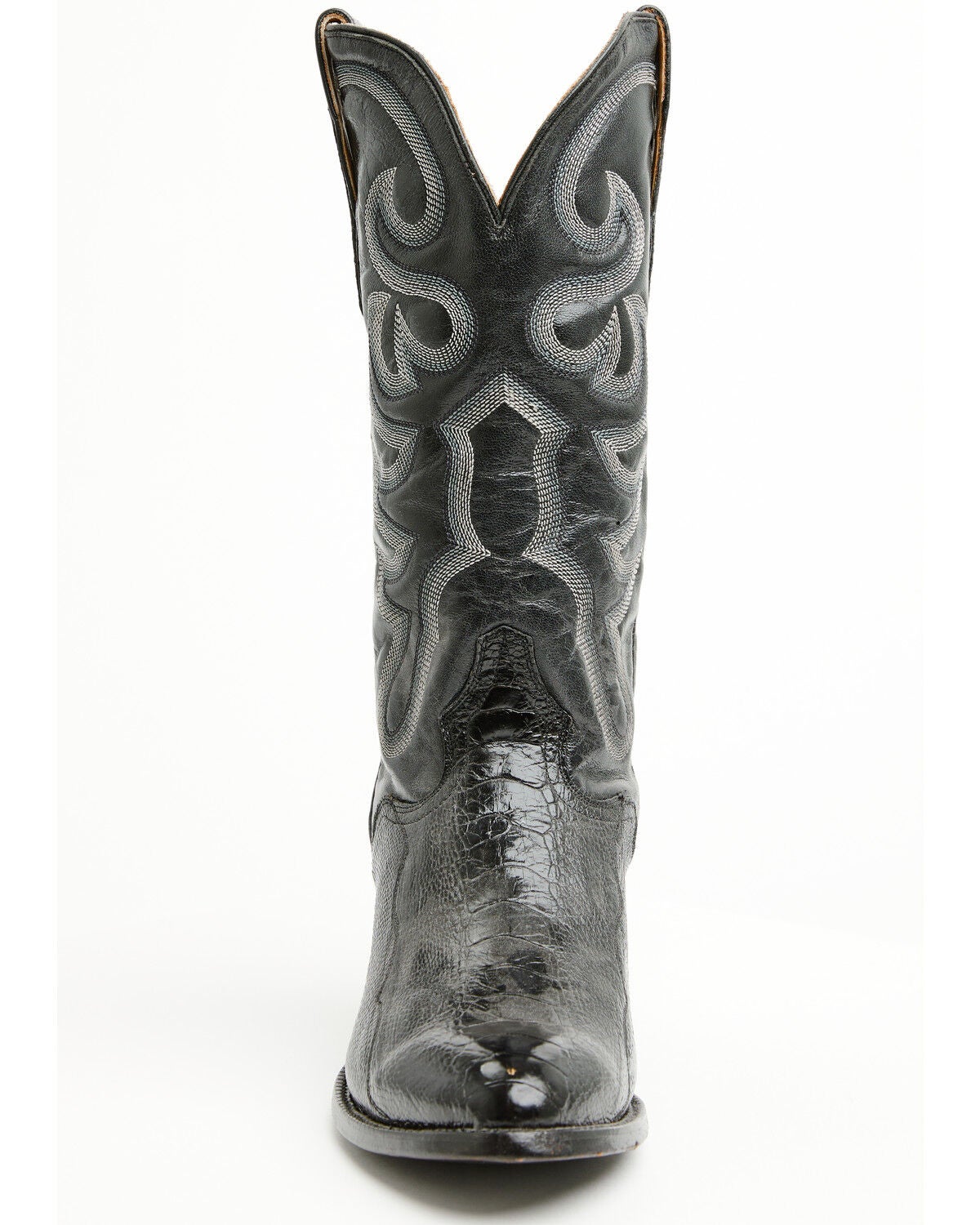 Image #4 - El Dorado Men's Handmade Ostrich Leg Western Boots - Round Toe, Black, hi-res