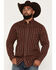Image #1 - Moonshine Spirit&reg;&nbsp;Men's The Wrangler Dobby Plaid Print Long Sleeve Snap Western Shirt, Red, hi-res