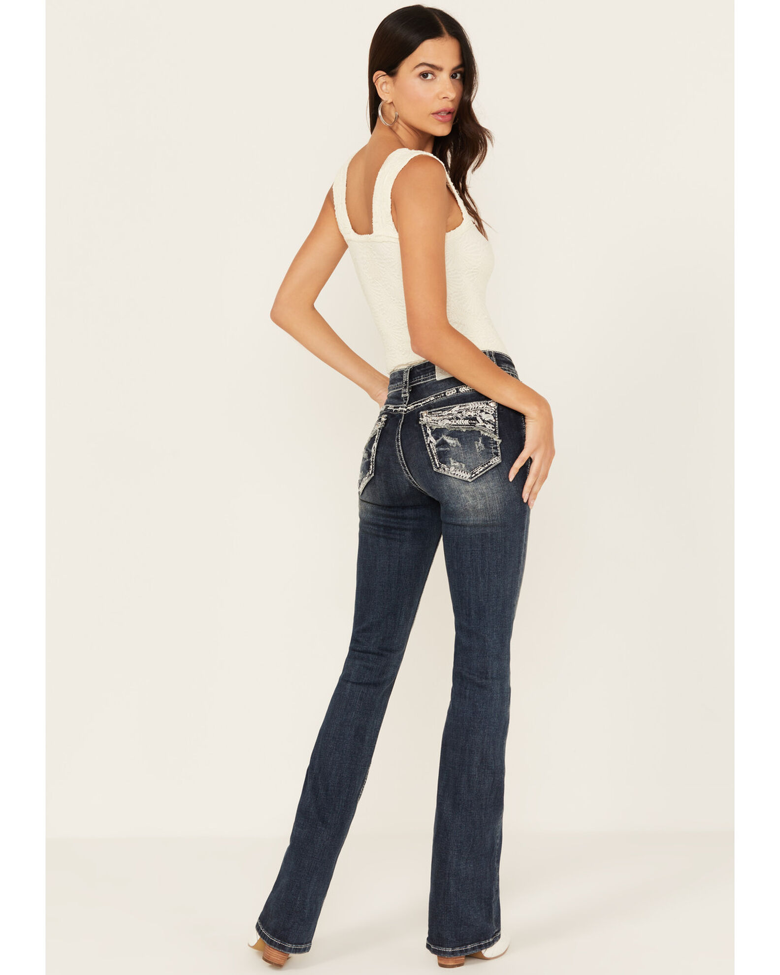 Stretch bootcut jeans discount