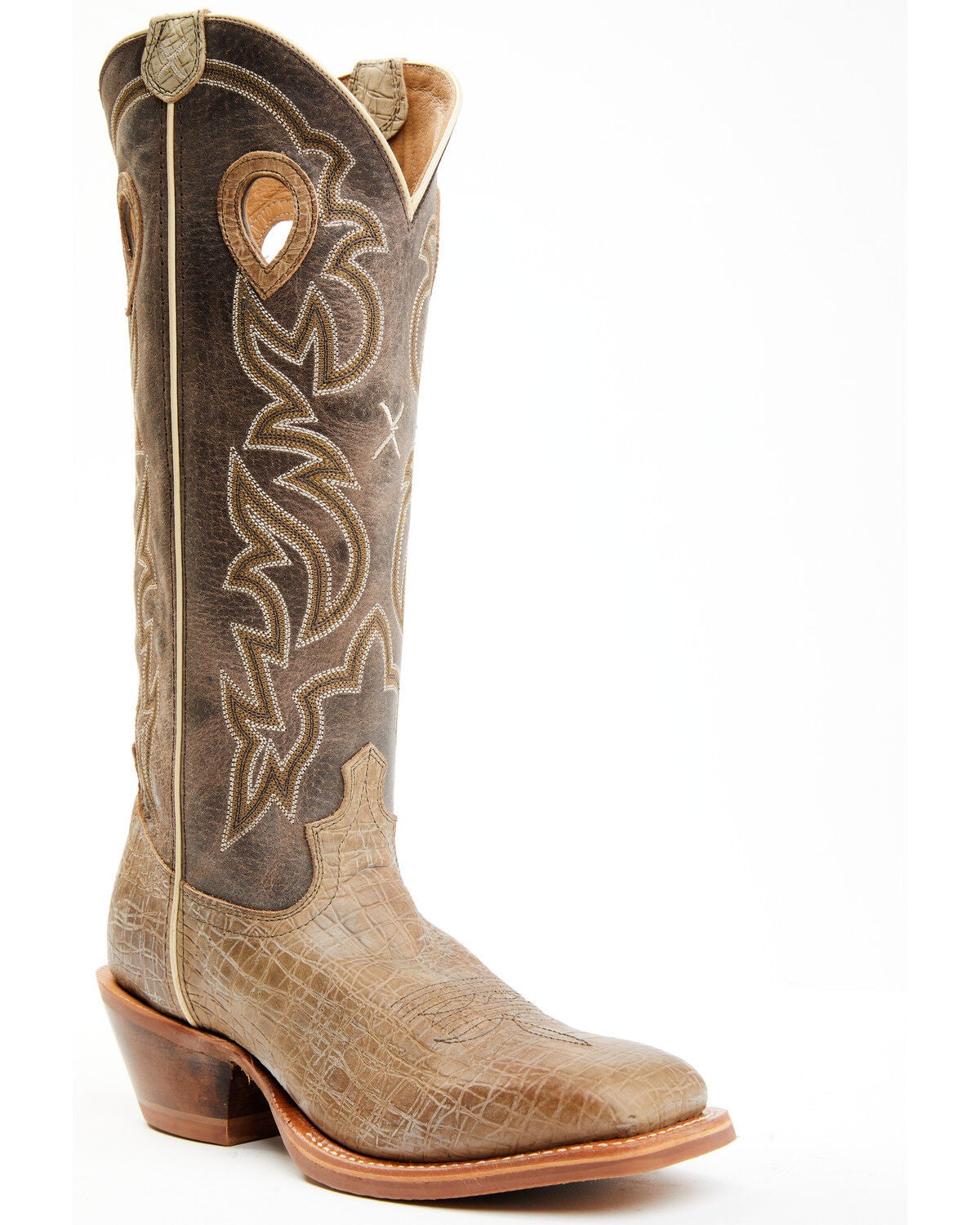 Twisted X Men's Buckaroo Performance Western Boots - Broad Square Toe, Brown, hi-res