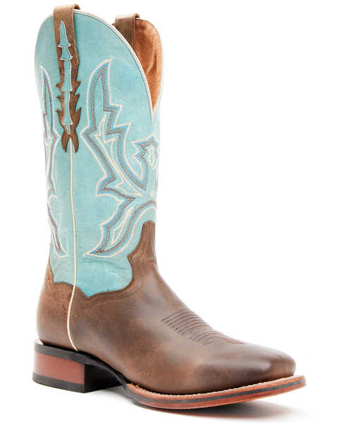 Dan Post Men's Embroidered Western Performance Boots - Broad Square Toe, Tan, hi-res