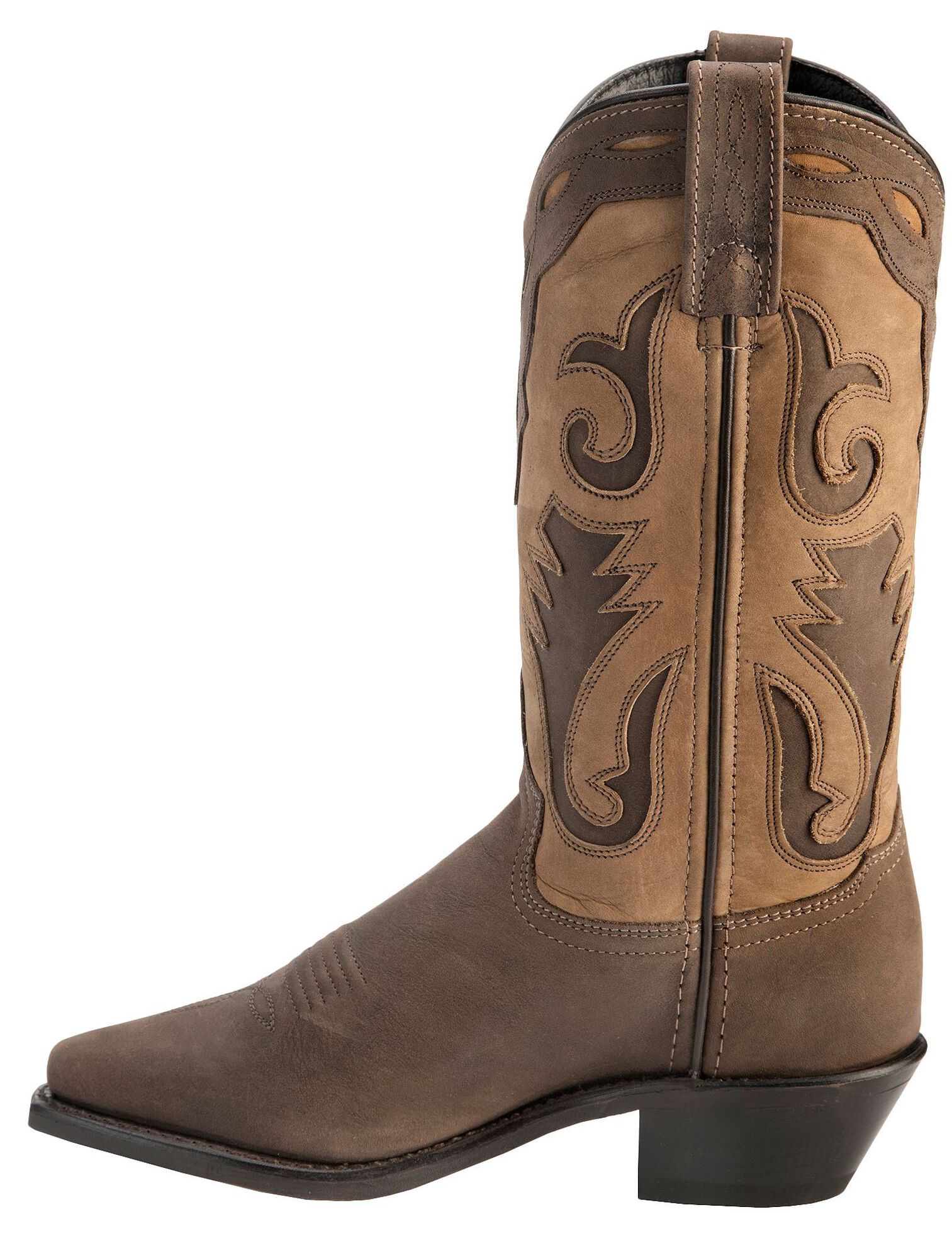 Image #3 - Abilene Women's Sage Inlay Western Boots - Round Toe, Distressed, hi-res