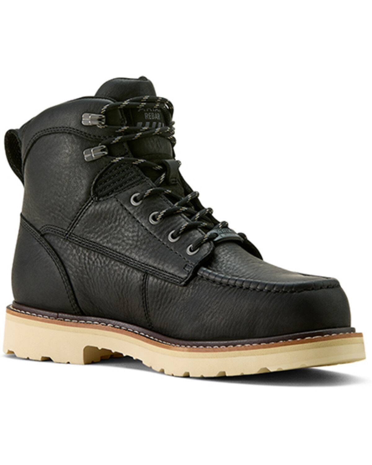 Image #1 - Ariat Men's 6" Rebar Lift Waterproof Moc Work Boots - Composite Toe, Black, hi-res