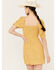 Image #4 - Beyond The Radar Women's Floral Print Smocked Waist Dress, Mustard, hi-res