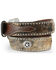Nocona Men's Hair-On-Hide Star Concho Belt, Tan, hi-res