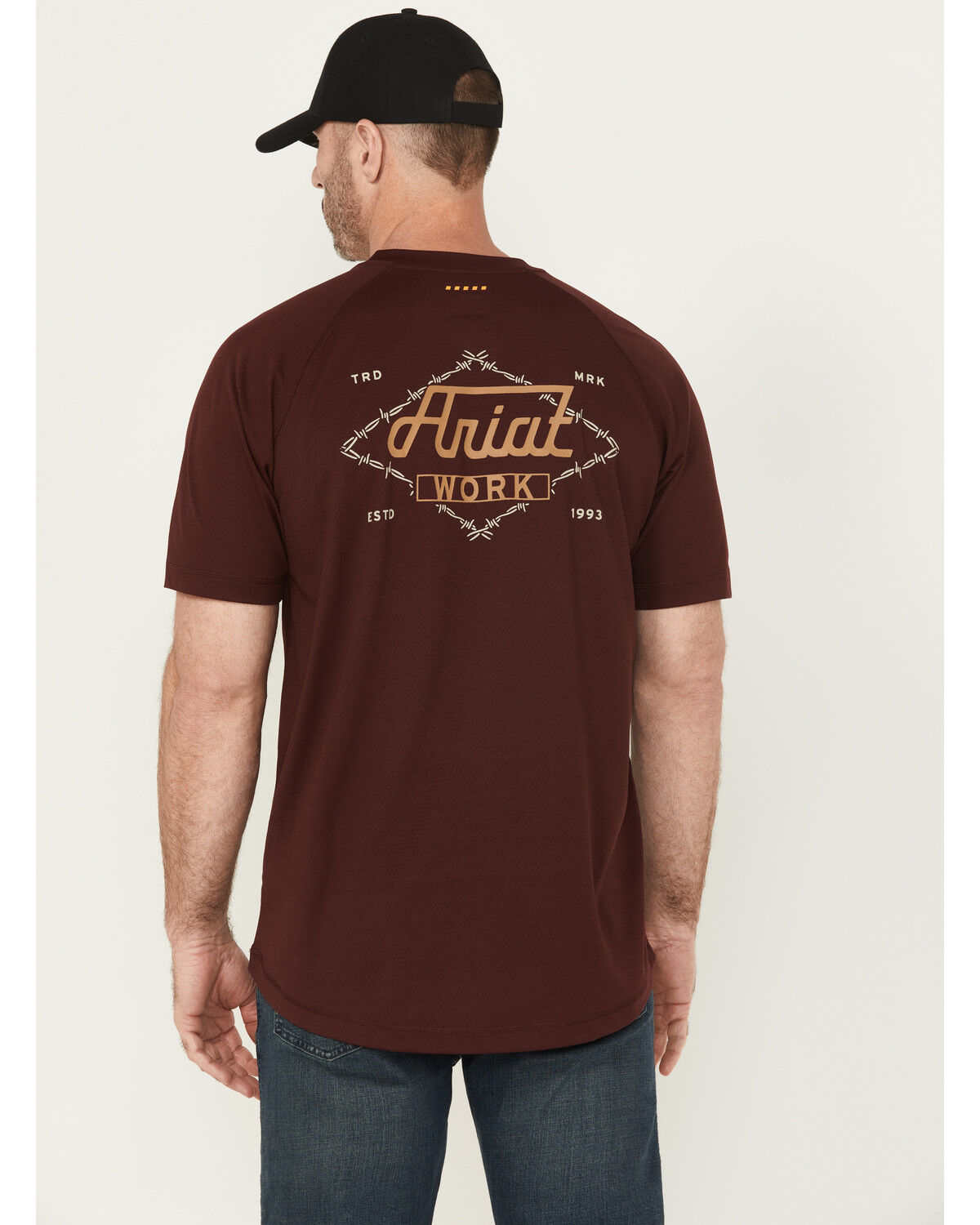 Image #1 - Ariat Men's Rebar Heat Fighter Wired Short Sleeve Pocket Work Shirt, Red, hi-res