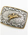 Image #2 - Cody James Bronc Rider Beaded Border Belt Buckle, Silver, hi-res