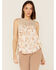 Image #1 - Wild Moss Women's Crochet Studded Yoke Flowy Tank Top, Cream, hi-res