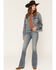 Image #1 - Shyanne Women's Spirit Studded Oversized Denim Jacket, Medium Wash, hi-res