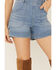 Image #2 - Lee Women's Vintage Daydream Modern High Rise All Purpose Side Zip Shorts, Blue, hi-res