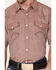 Image #3 - Cody James Men's Flock Solid Pearl Snap Western Shirt , Burgundy, hi-res