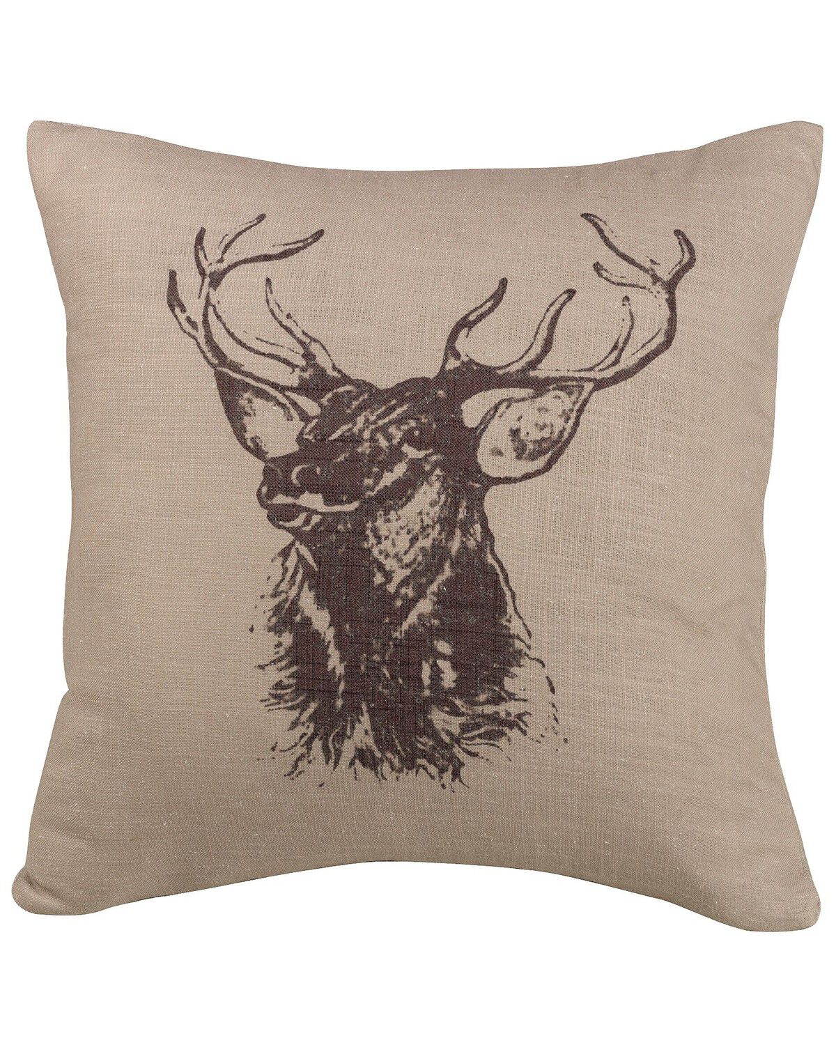 HiEnd Accents Elk Bust Accent Pillow, Beige, hi-res