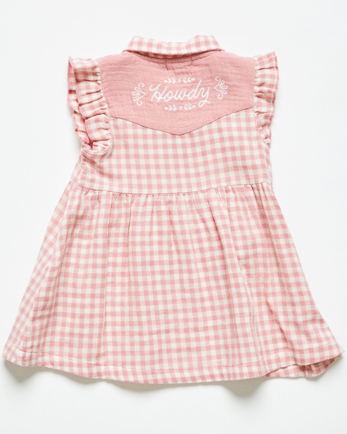 Image #3 - Angel Dear Infant Girls' Plaid Print Sleeveless Snap Western Dress, Pink, hi-res