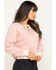 Eyeshadow Women's Fuzzy Sweatshirt , Pink, hi-res