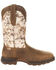 Durango Men's Camo Maverick XP Waterproof Western Work Boots - Steel Toe, Brown, hi-res