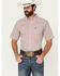 Image #1 - Ariat Men's Teagan Geo Print Fitted Long Sleeve Button-Down Western Shirt , Red, hi-res