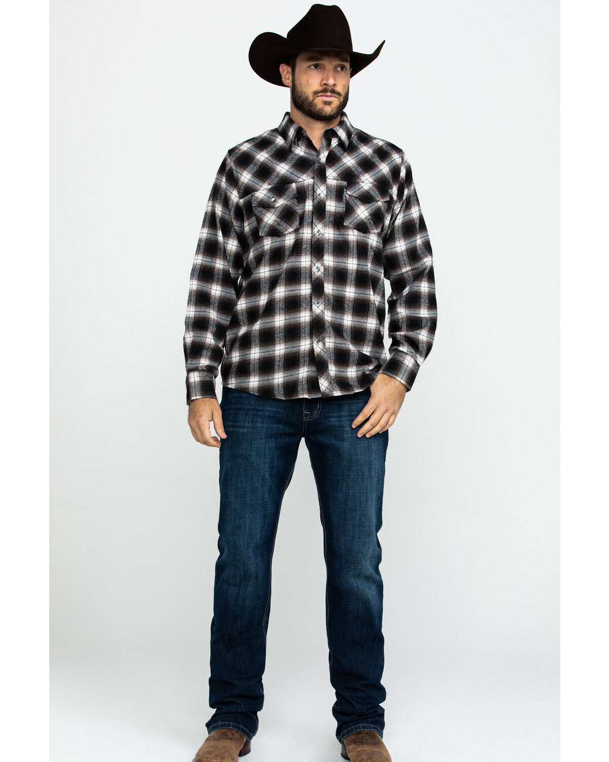 Image #6 - Outback Trading Co. Men's Rogan Performance Flannel Shirt, Brown, hi-res