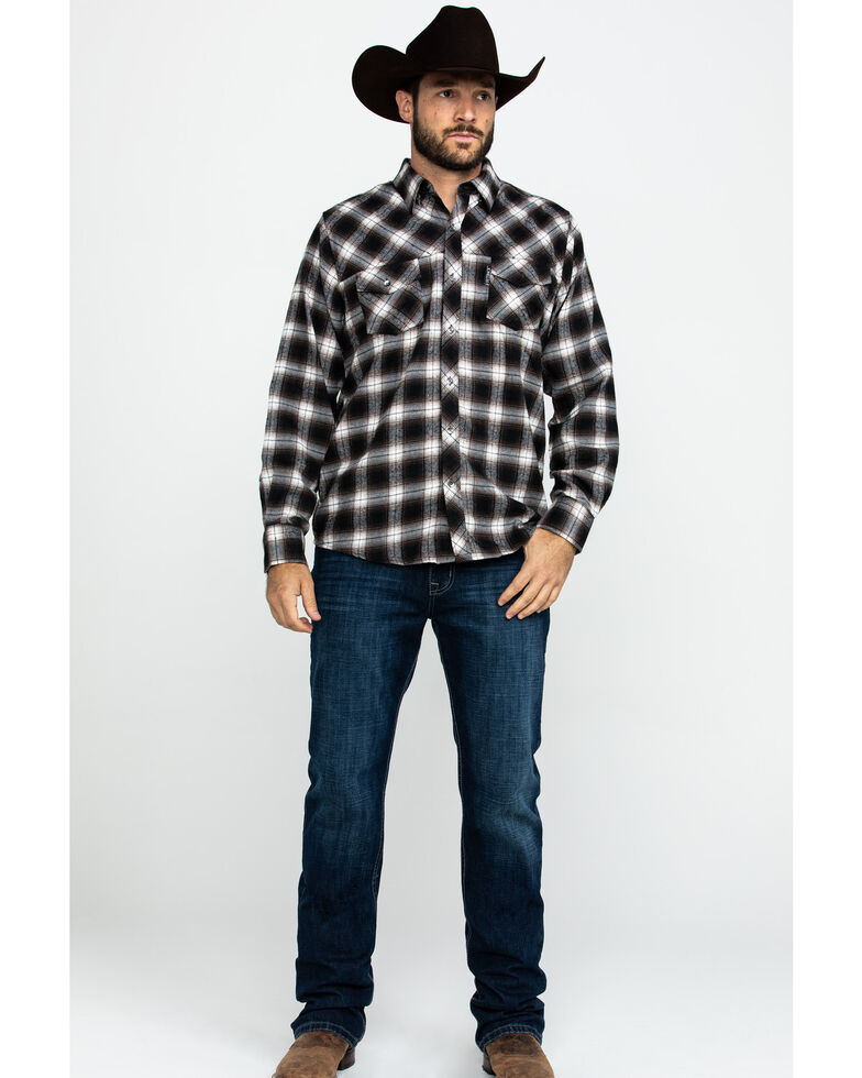 Outback Trading Co. Men's Rogan Performance Flannel Shirt  , Brown, hi-res