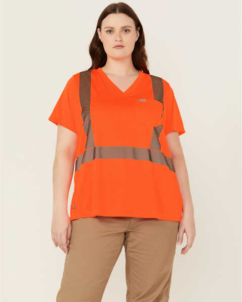 Ariat Women's Rebar Hi-Vis ANSI Short Sleeve T-Shirt - Plus, Bright Orange, hi-res
