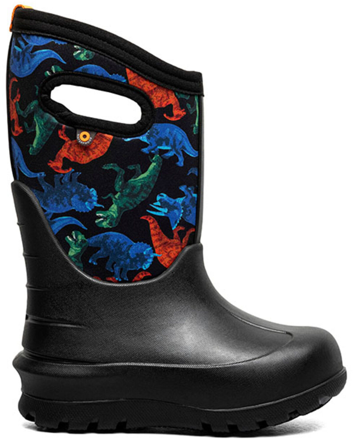 Image #2 - Bogs Boys' Neo-Classic Real Dino Rubber Boots - Round Toe, Black, hi-res