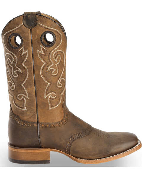 Image #2 - Cody James Men's Saddle Vamp Western Boots - Broad Square Toe, Brown, hi-res