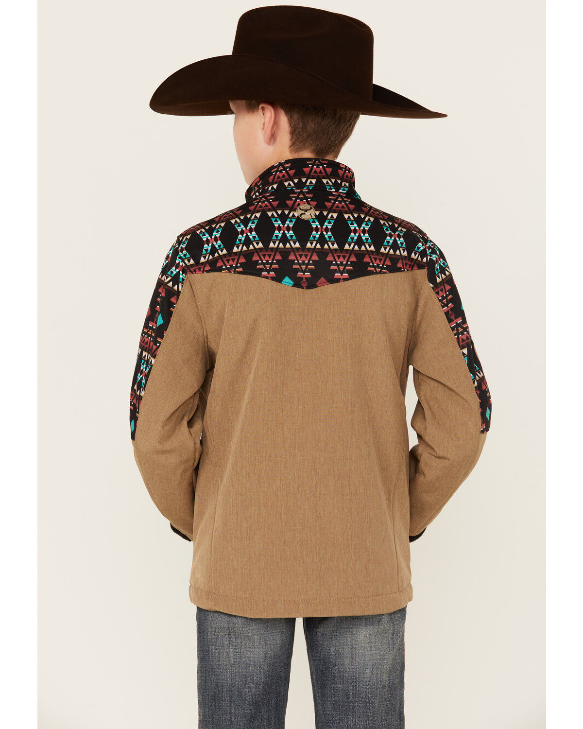 Image #4 - Hooey Boys' Color Blocked Softshell Jacket, Brown, hi-res