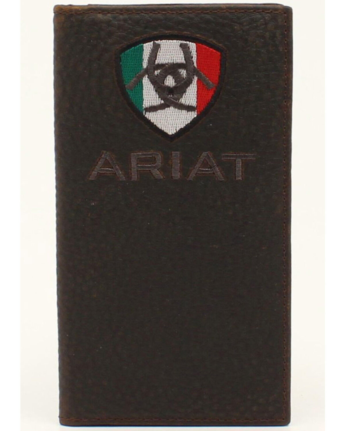 Image #1 - Ariat Men's Mexican Flag Rodeo Wallet, Brown, hi-res