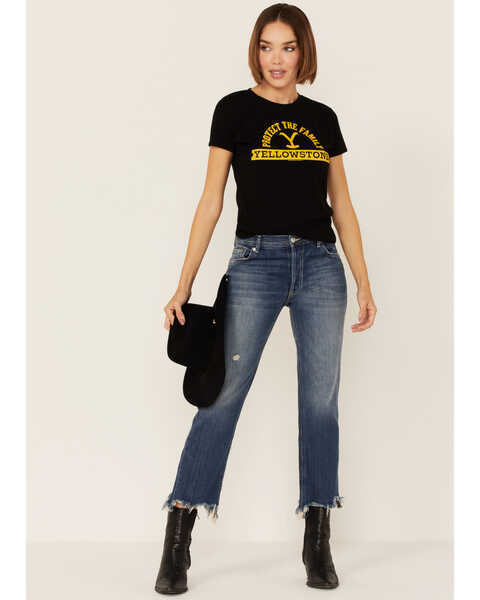 Image #4 - Paramount Network’s Yellowstone Women's Black Protect The Family Graphic Short Sleeve Tee , Black, hi-res