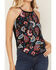 Image #3 - Idyllwind Women's Floral Haze Embroidered Crinkle Tank Top, Black, hi-res