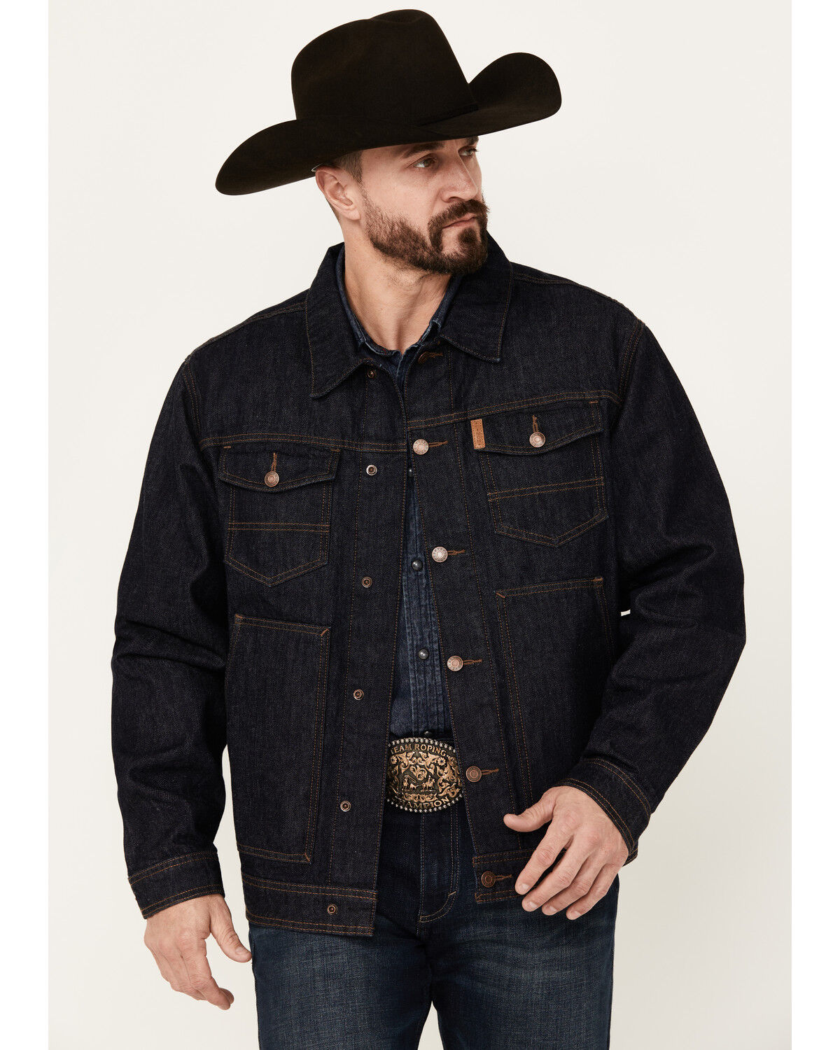 Image #1 - Cinch Men's Dark Wash Denim Jacket, Indigo, hi-res