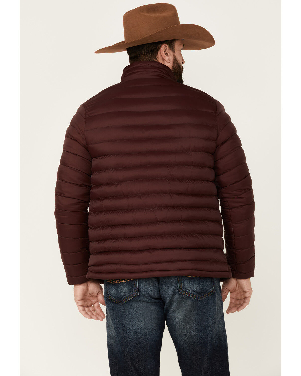 Image #4 - Rodeo Clothing Men's Burgundy & Gray Quilted Zip-Front Puffer Jacket , , hi-res