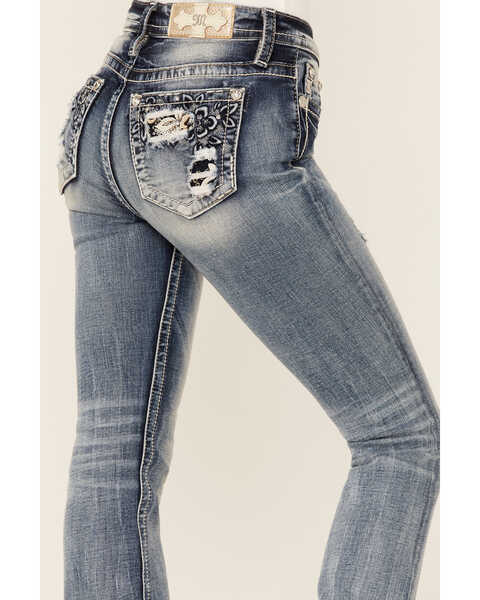 Image #3 - Miss Me Women's Floral Detail Chloe Bootcut Jeans, , hi-res