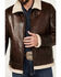 Image #3 - Scully Men's Sherpa Lined Leather Jacket, Chocolate, hi-res