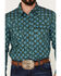 Image #3 - Cody James Men's Tavern Geo Print Long Sleeve Snap Western Shirt, Dark Green, hi-res