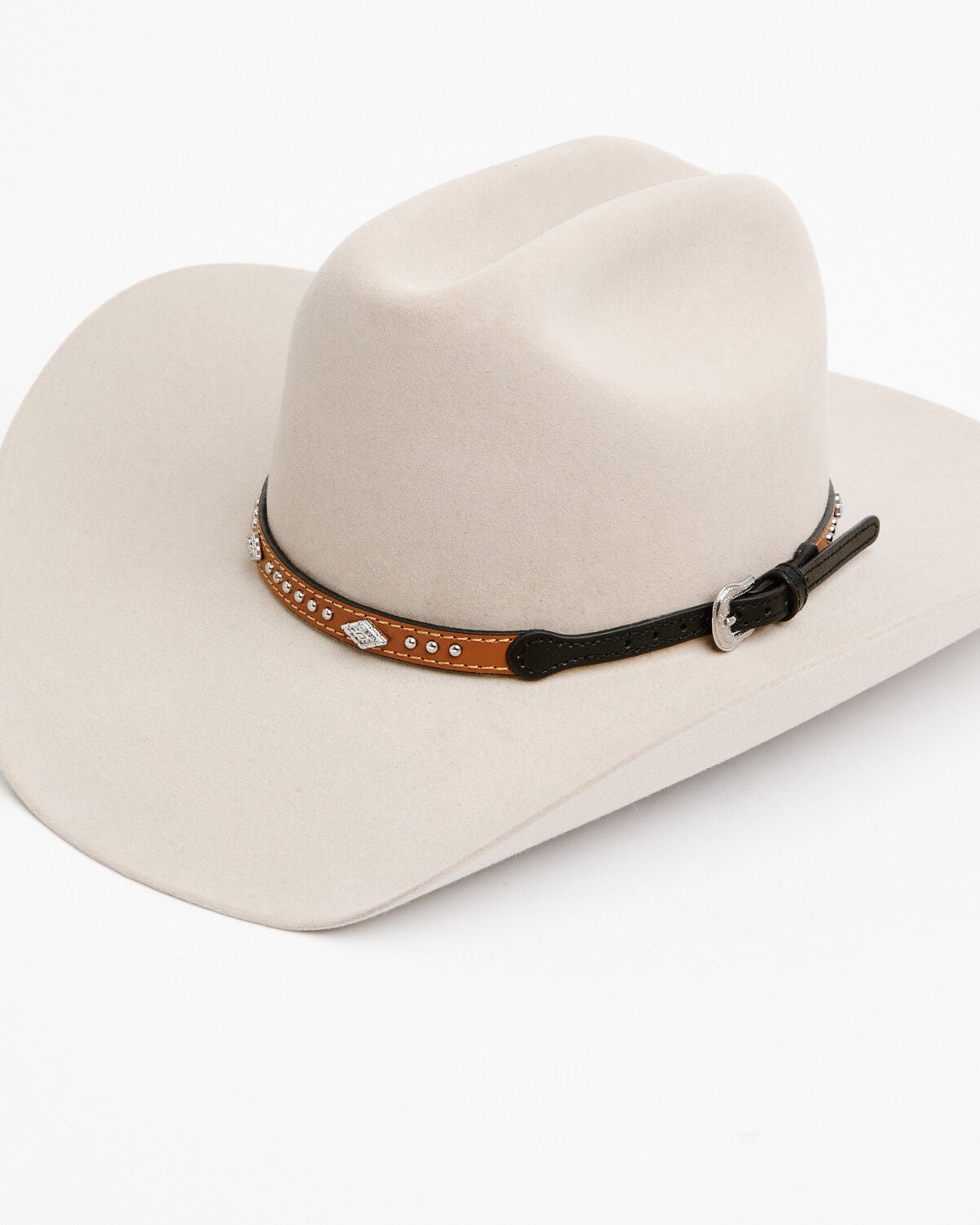 Cody James Silver Studs with Diamond Conchos Hat Band, Tan, hi-res