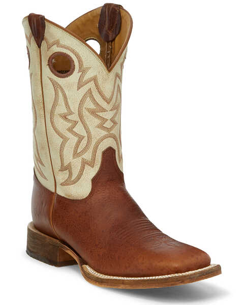 Image #1 - Justin Men's Caddo Damiana Western Boots - Square Toe, Cognac, hi-res
