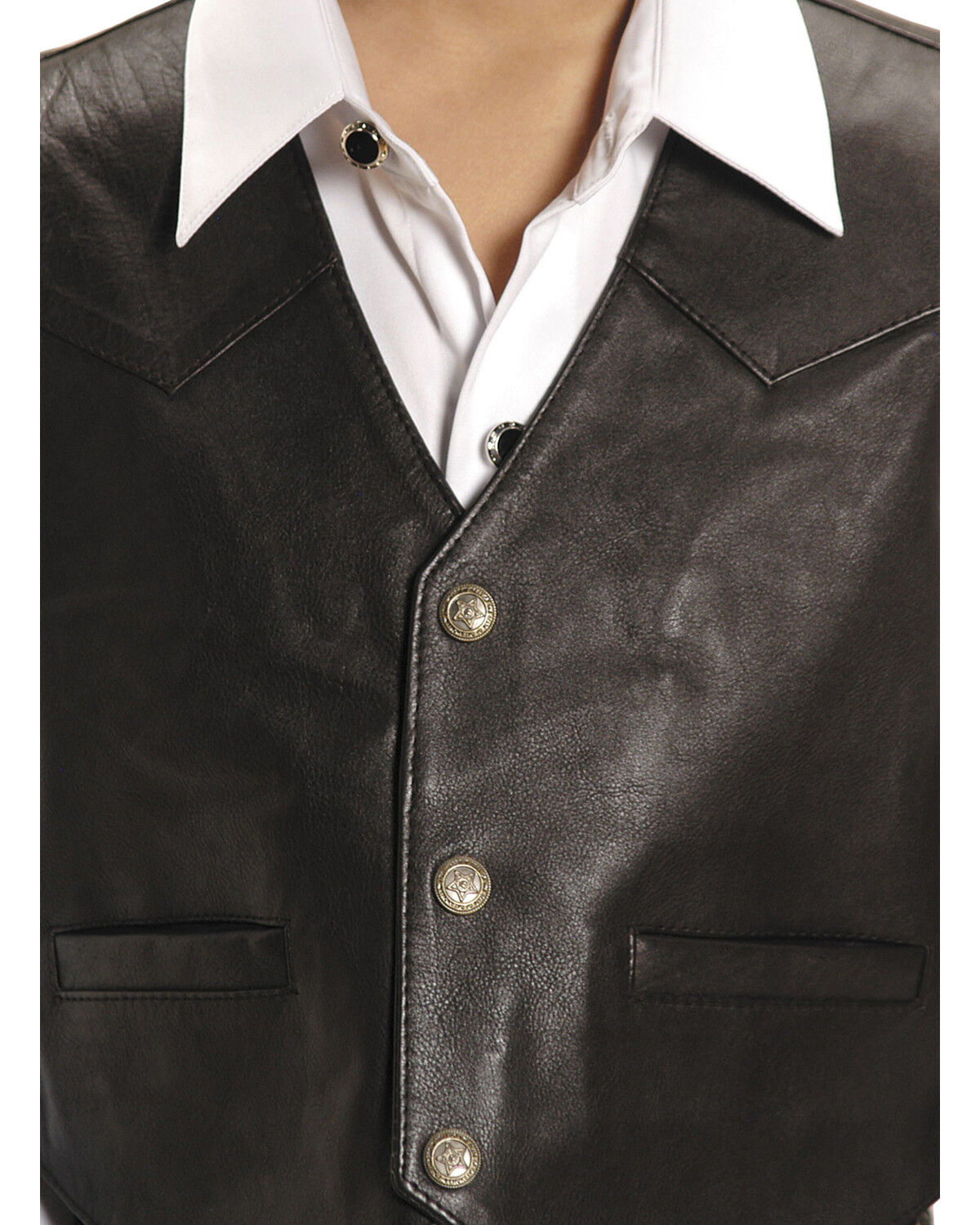 Image #2 - Roper Boys' Lambskin Leather Vest, Brown, hi-res