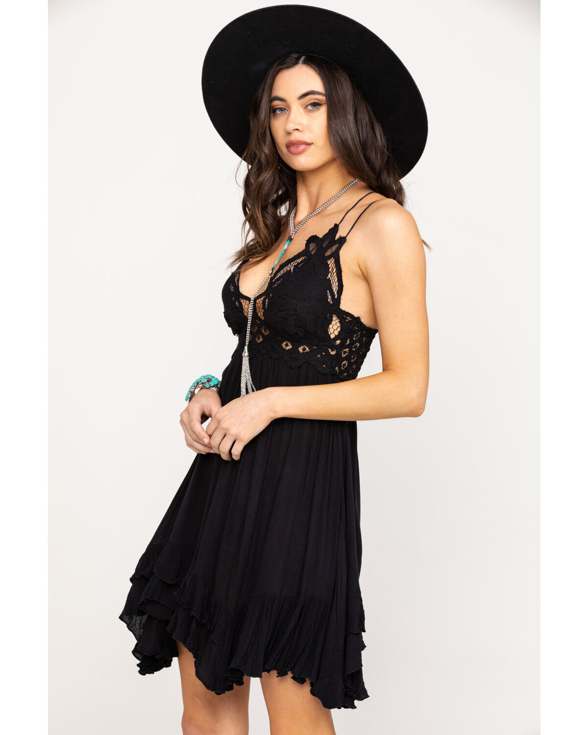 black dress with petticoat