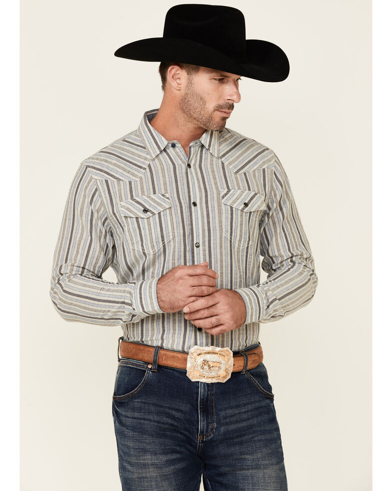 Cody James Men's Racer Stripe Long Sleeve Snap Western Shirt , Multi, hi-res