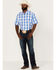 Image #2 - Resistol Men's Lantana Buffalo Check Plaid Print Short Sleeve Button Down Western Shirt , White, hi-res
