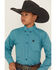 Image #2 - Cinch Boys' Printed Long Sleeve Button-Down Western Shirt, Turquoise, hi-res