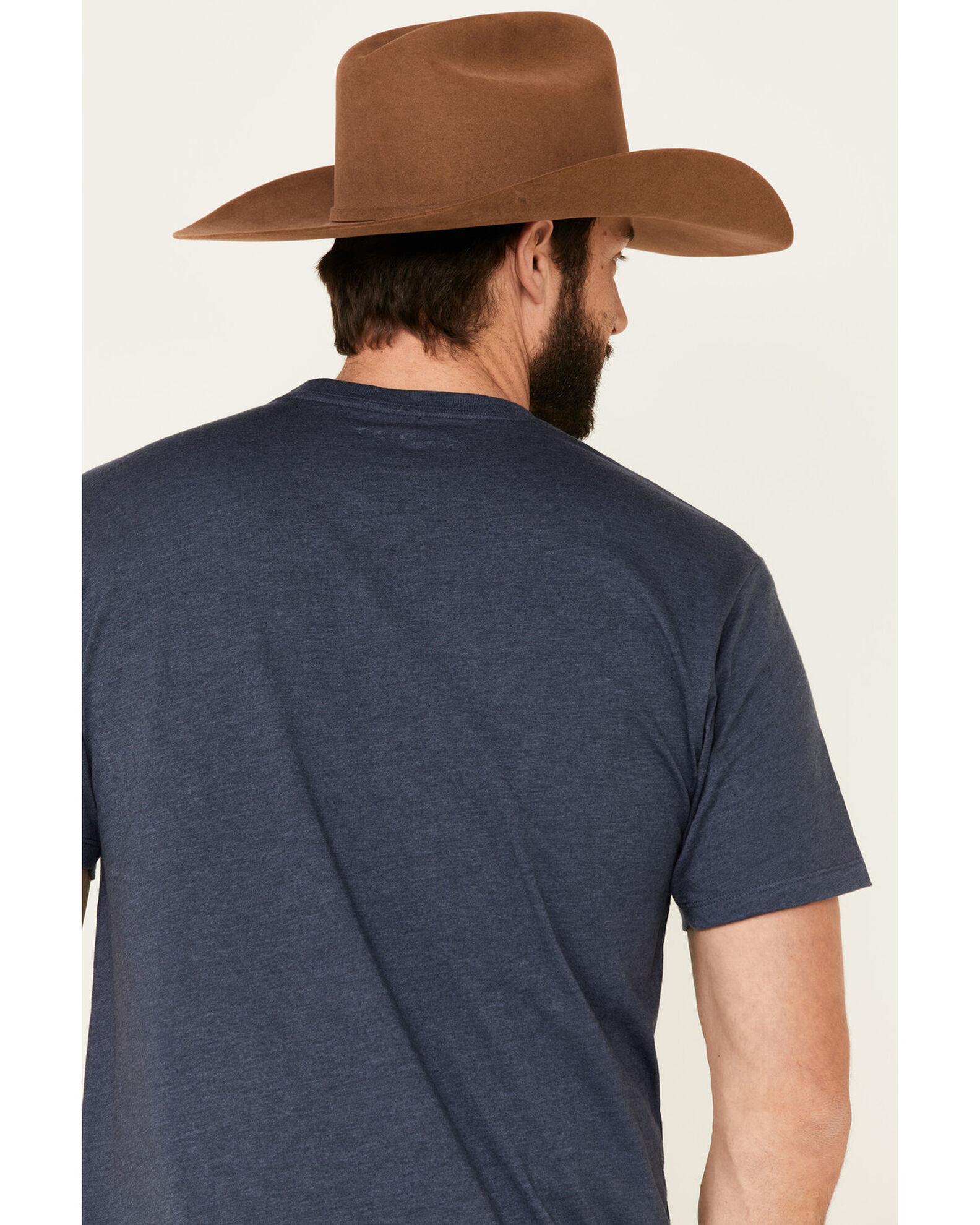 Image #5 - Ariat Men's Heather Shade Logo Short Sleeve Graphic T-Shirt, Navy, hi-res
