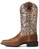 Image #2 - Ariat Women's Round Up Leopard Print Western Performance Boots - Broad Square Toe, Brown, hi-res