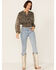 Image #4 - Lush Women's Floral Cropped Blouse, Black, hi-res