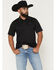 Image #1 - Ariat Men's Fitted Logo Short Sleeve Polo, Black, hi-res
