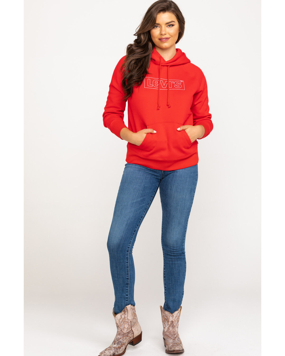red levis hoodie