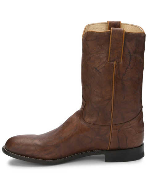 Justin Men's Classics Deerlite Roper Cowboy Boots - Round Toe, Chestnut, hi-res
